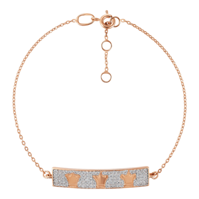 Золотий браслет з фіанітами. Артикул 7226/66024-3/01/1/1