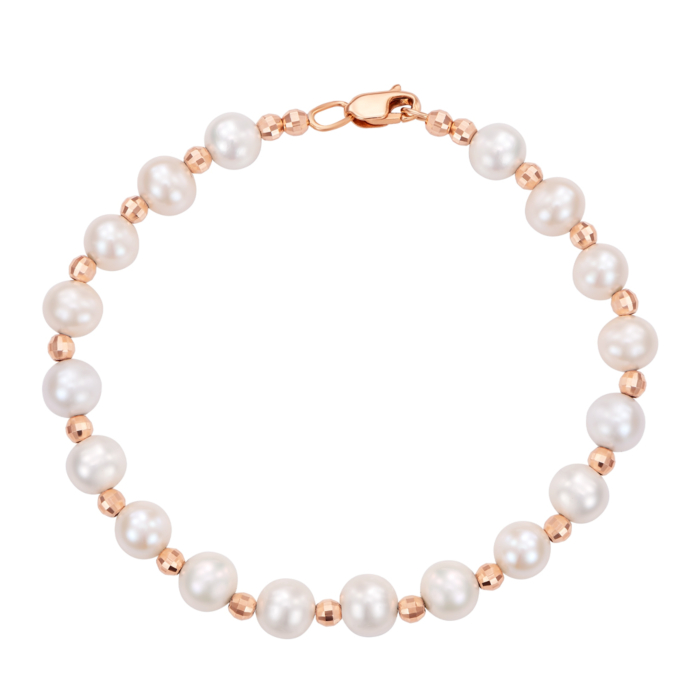 Золотой браслет с жемчугом. Артикул 77501