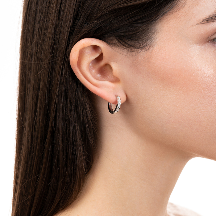 Срібні сережки з фіанітами. Артикул 7E24285-E/12/1