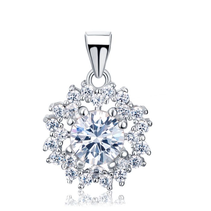 Срібна підвіска з фіанітами 7P19031-P/12/1