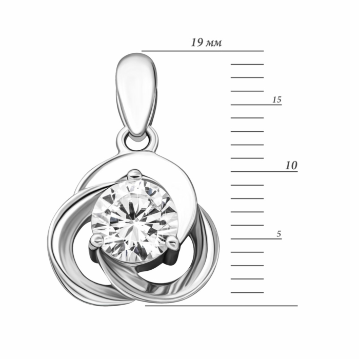 Срібна підвіска з фіанітом. Артикул UG57PE39980