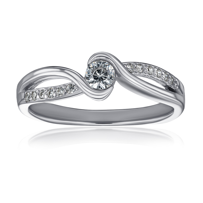 Серебряное кольцо с фианитами. Артикул 7R26246-R/12/1