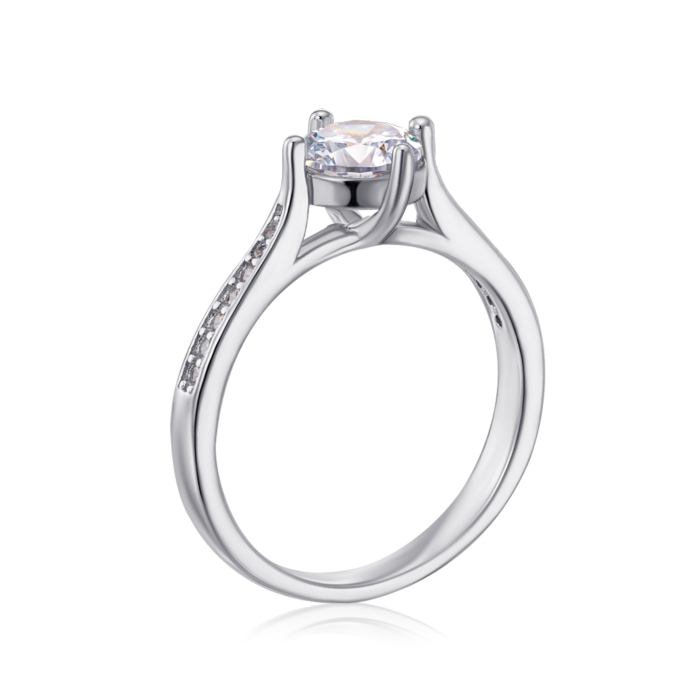 Серебряное кольцо с фианитом. Артикул 7RI69825-R/12/1