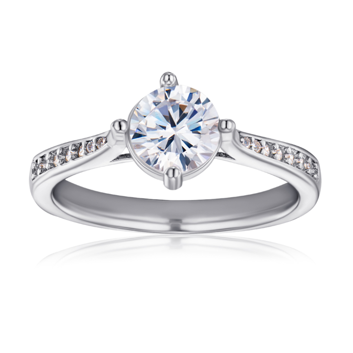 Серебряное кольцо с фианитом. Артикул 7RI69825-R/12/1