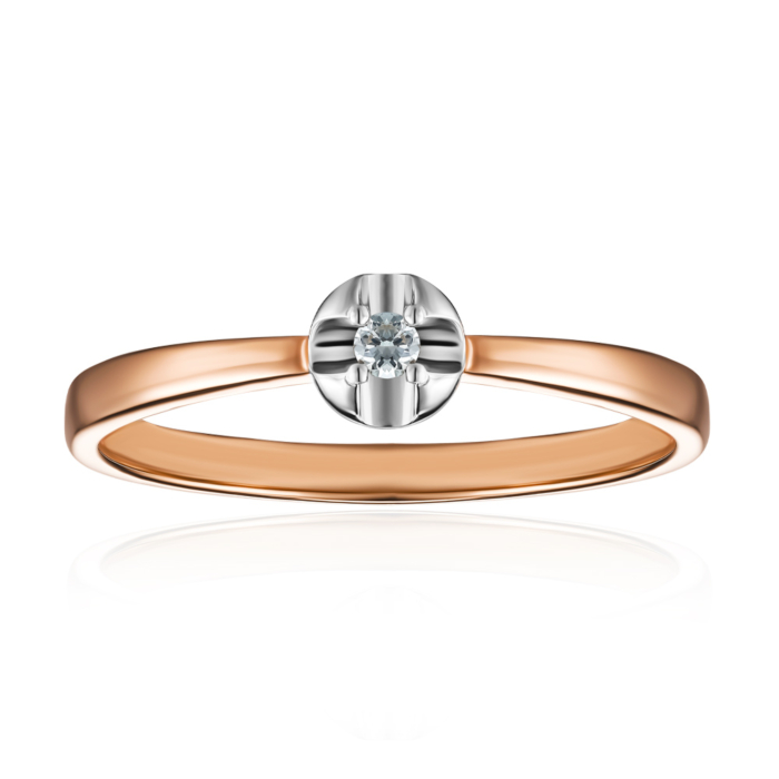Золота каблучка з діамантом. Артикул 800001/14/1/8581