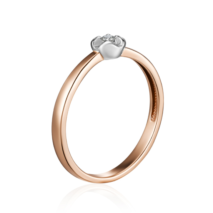 Золота каблучка з діамантом. Артикул 800001/14/1/8581
