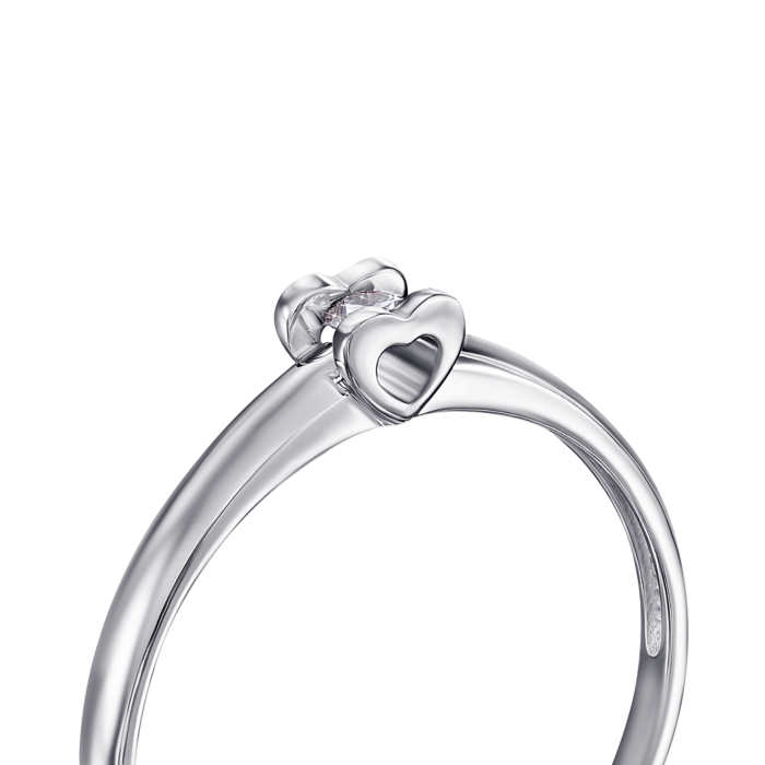 Золотое кольцо «Сердце» с бриллиантом. Артикул 800006/02/1/8556