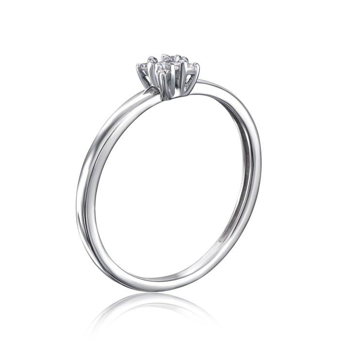 Золота каблучка з діамантами. Артикул 800007/02/1/8619