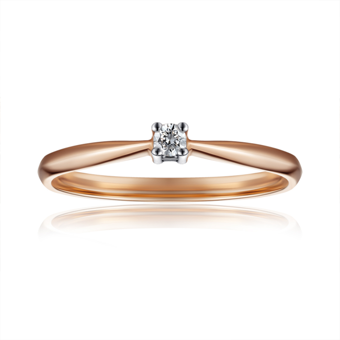 Золота каблучка з діамантом. Артикул 800008/14/1/8563
