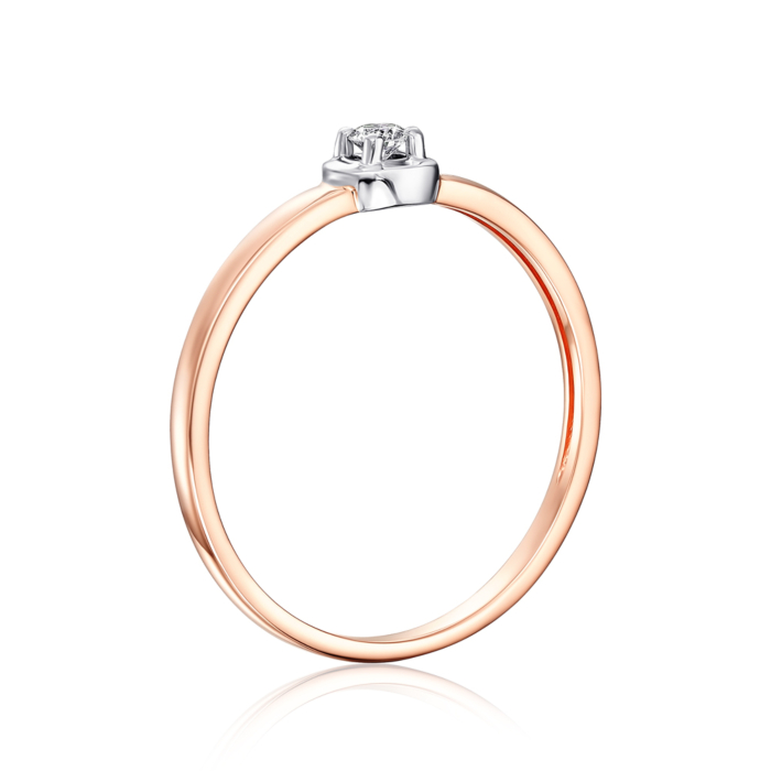 Золотое кольцо с бриллиантом. Артикул 800016/14/1/8556