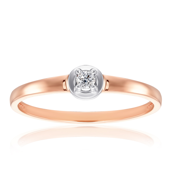 Золотое кольцо с бриллиантом. Артикул 800016/14/1/8556