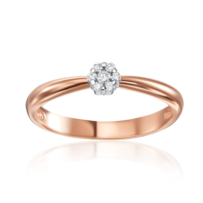 Золотое кольцо с бриллиантами. Артикул 800020/14/1/9082