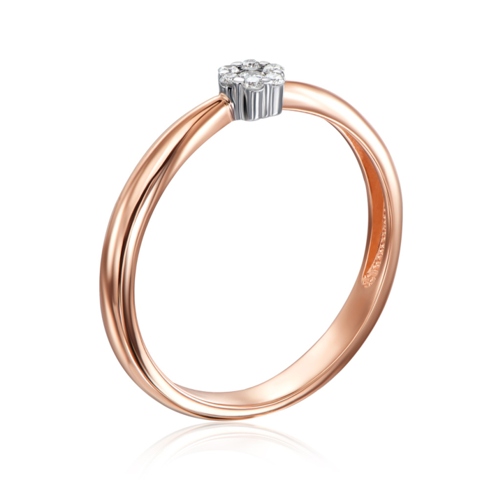 Золотое кольцо с бриллиантами. Артикул 800020/14/1/9082