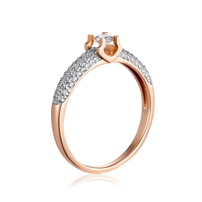 Золота каблучка з діамантами. Артикул 800023/01/1/9774