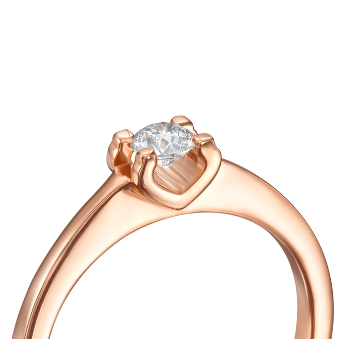 Золотое кольцо с бриллиантом. Артикул 800024/01/0/9218