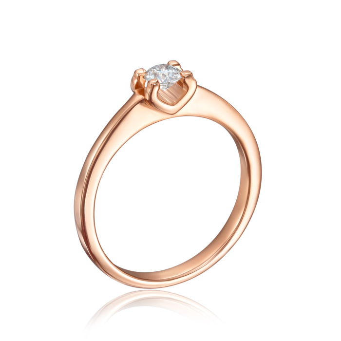 Золотое кольцо с бриллиантом. Артикул 800024/01/0/9218