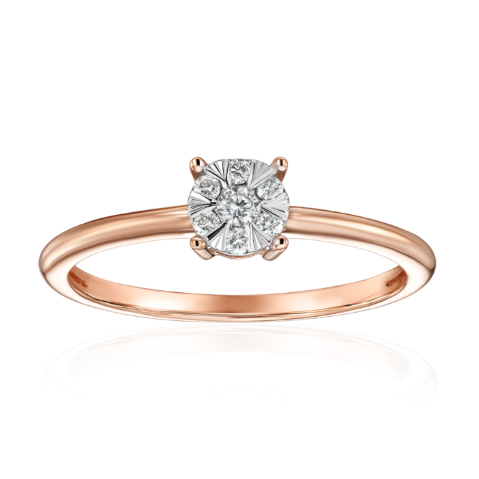 Золотое кольцо с бриллиантами. Артикул 800026/14/1/9082