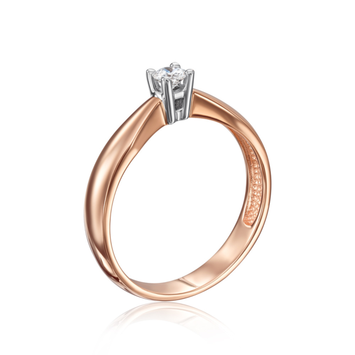 Золотое кольцо с бриллиантом. Артикул 800031/14/1/9024