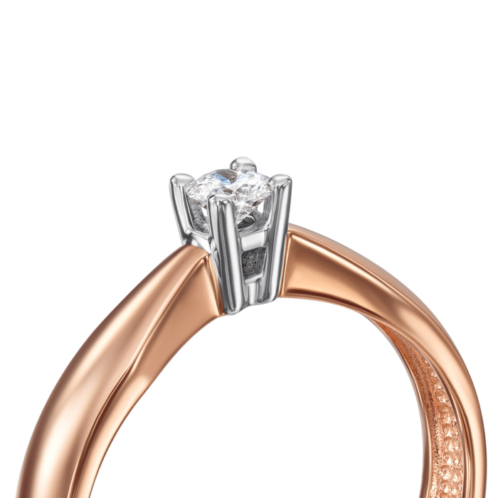 Золотое кольцо с бриллиантом. Артикул 800031/14/1/9024