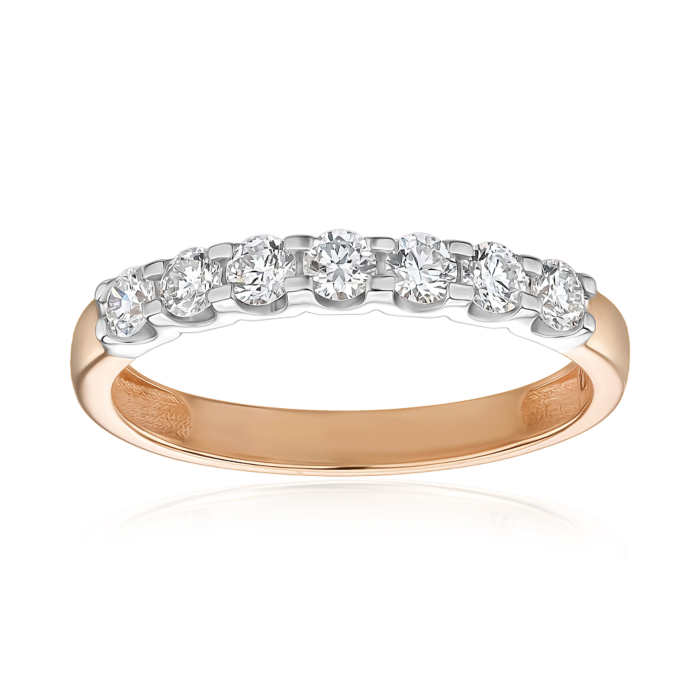 Золотое кольцо с экобриллиантами. Артикул 800038-L/14/1/11900