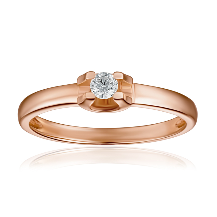 Золота каблучка з діамантом. Артикул 800059/01/0/8602