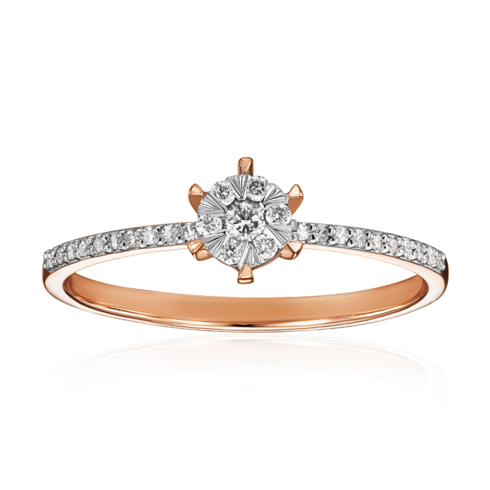 Золотое кольцо с бриллиантами. Артикул 800068/14/1/9992