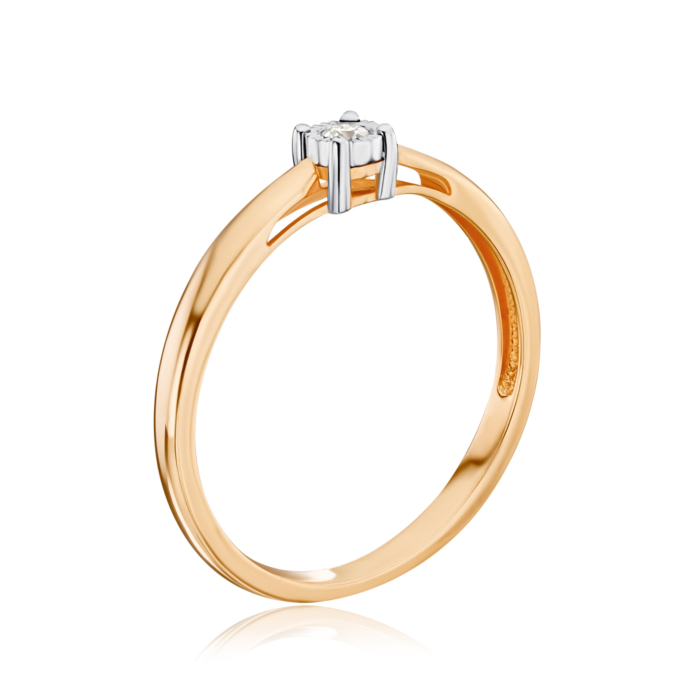 Золотое кольцо с бриллиантом. Артикул 800088/14/3/8581