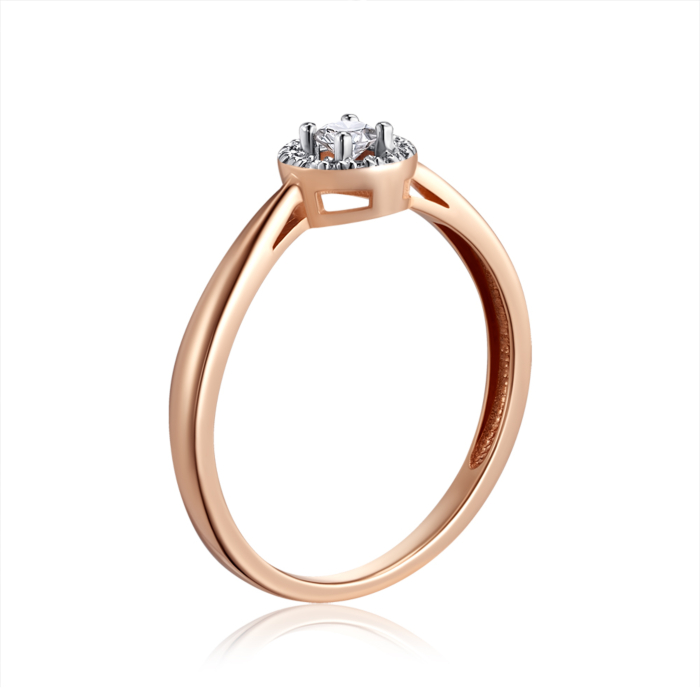 Золота каблучка з діамантами. Артикул 800098/01/1/9979