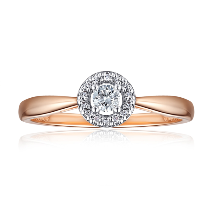 Золота каблучка з діамантами. Артикул 800098/01/1/9979