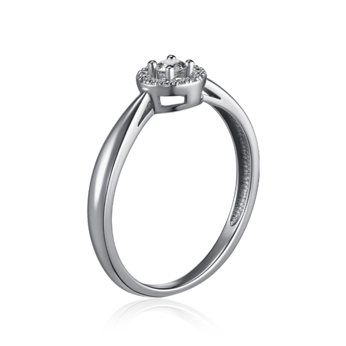 Золота каблучка з діамантами. Артикул 800098/02/1/9979