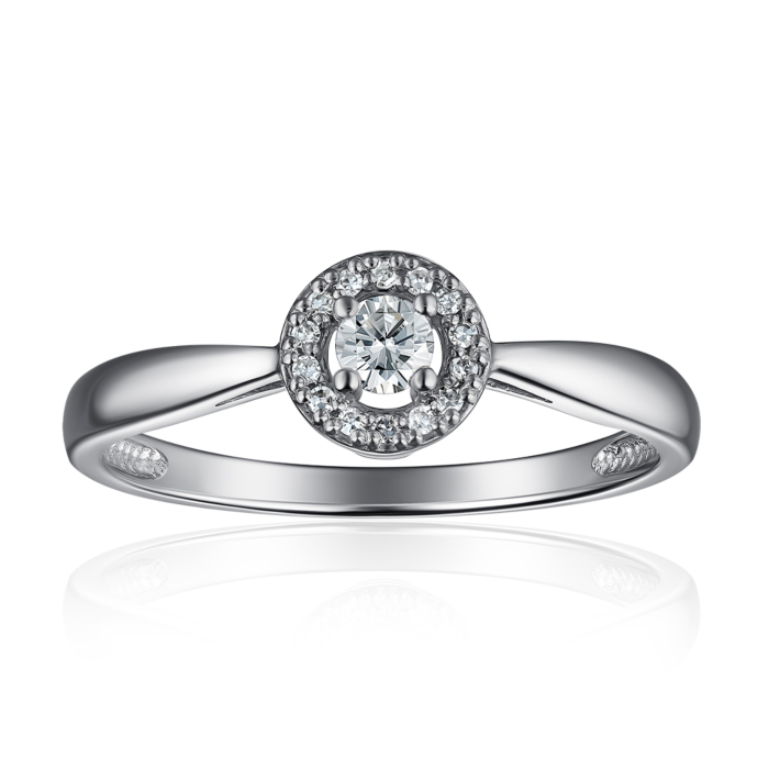 Золота каблучка з діамантами. Артикул 800098/02/1/9979