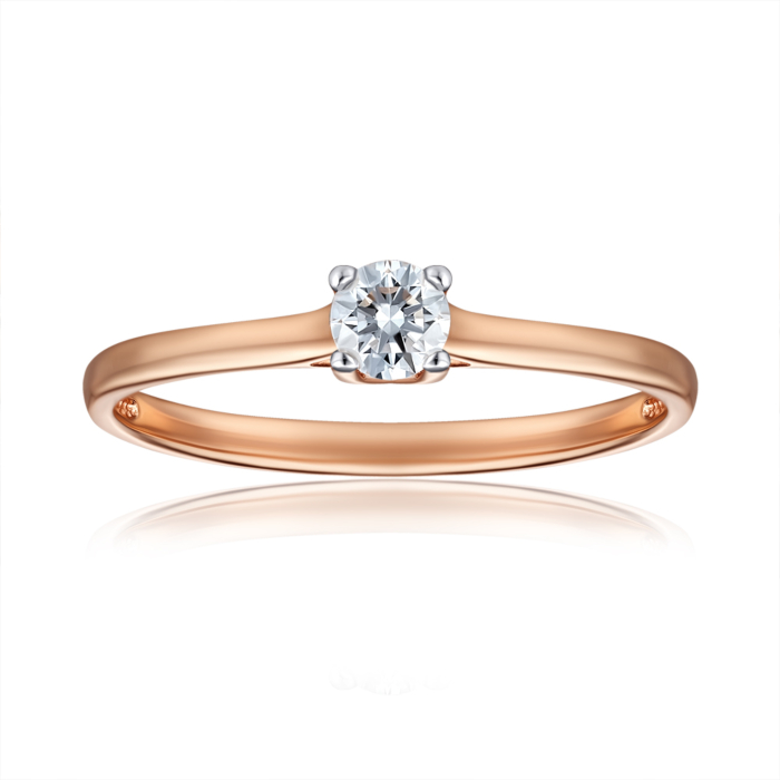 Золотое кольцо с бриллиантом. Артикул 800104/01/1/9218