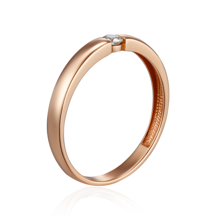 Золотое кольцо с бриллиантом. Артикул 800106/01/0/8602