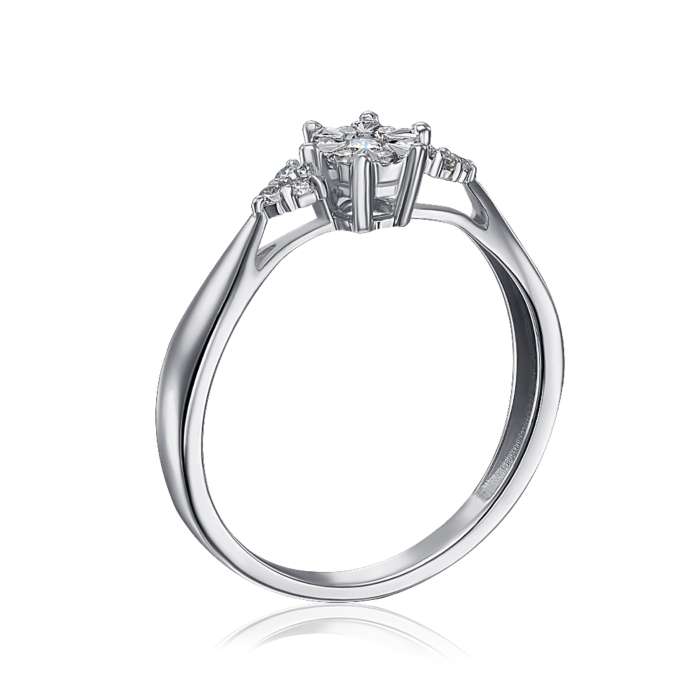 Золота каблучка з діамантами. Артикул 800131/02/1/9082