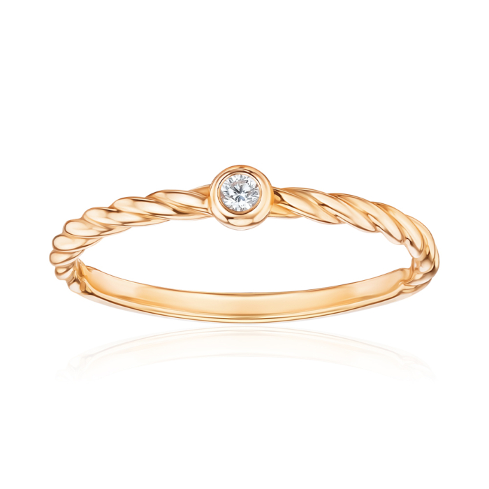 Золота каблучка з діамантом 800156/01/0/8581