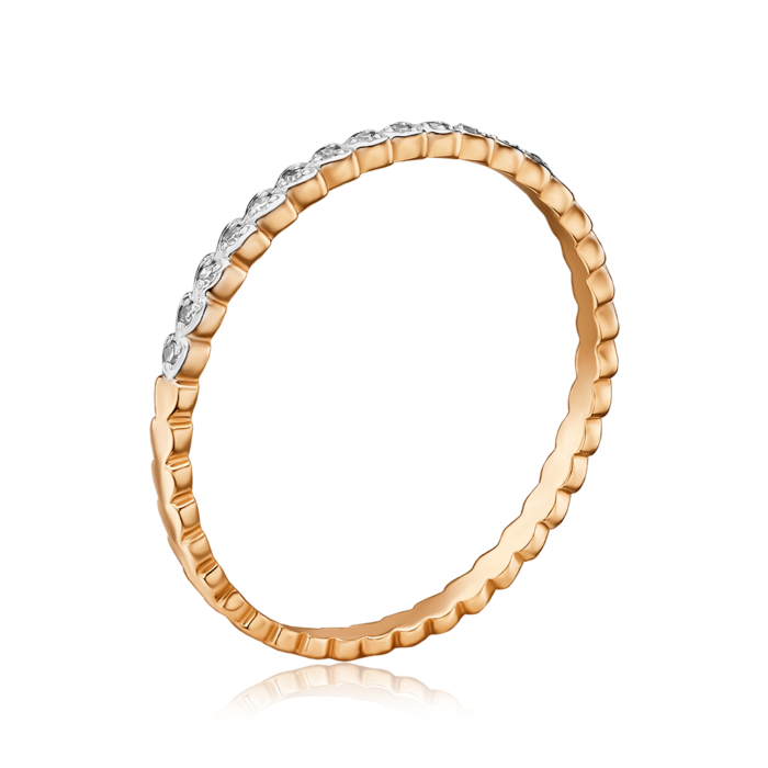 Кольцо в красном золоте с бриллиантами 800163/01/1/8007