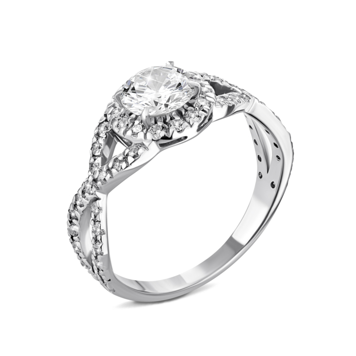 Срібна каблучка з фіанітами. Артикул UG58003 Р