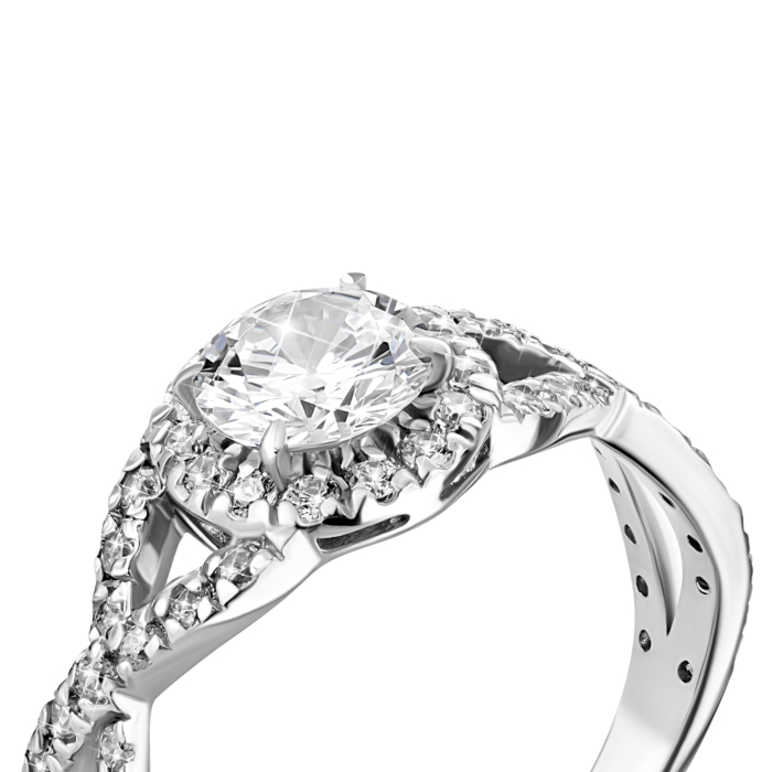 Срібна каблучка з фіанітами. Артикул UG58003 Р