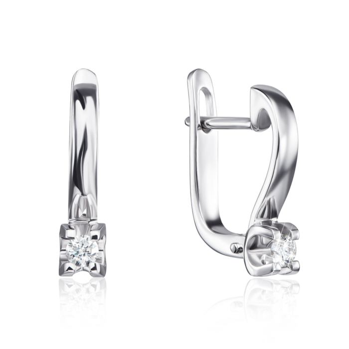 Золотые серьги с бриллиантами. Артикул 807000/02/1/8556