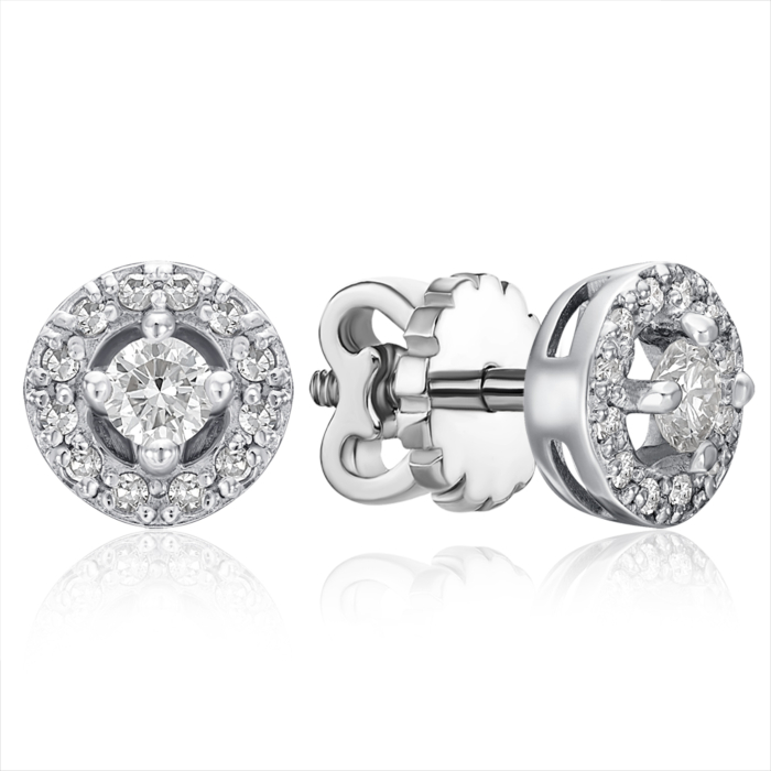 Золотые пуссеты с бриллиантами. Артикул 807002/02/1/8558