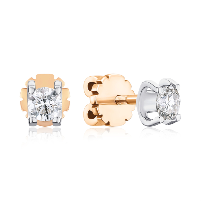 Золоті сережки з діамантом. Артикул 8070101/14/1/9218