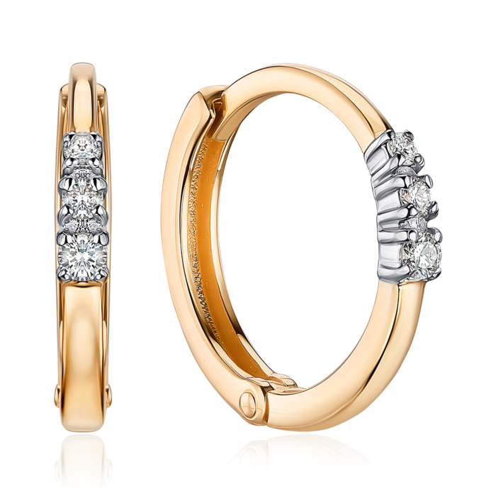 Золоті сережки-конго з діамантами 8070119/01/1/10925