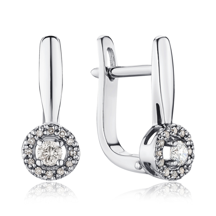 Золоті сережки з діамантами. Артикул 807011/02/1/8558