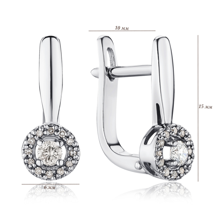 Золоті сережки з діамантами. Артикул 807011/02/1/8558