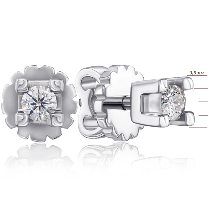 Золоті пусети з діамантами. Артикул 807013/02/1/8563