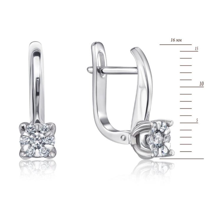 Золотые серьги с бриллиантами. Артикул 807017/02/1/8578