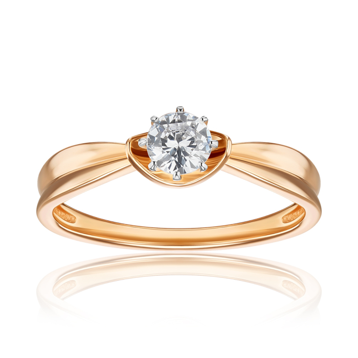 Золотое кольцо с фианитом 80702