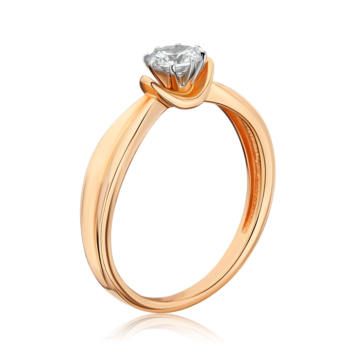 Золотое кольцо с фианитом 80702