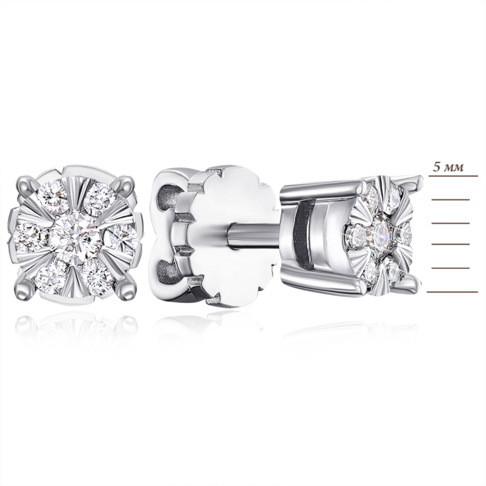 Пуссеты из белого золота с бриллиантами. 807039/02/1/9082