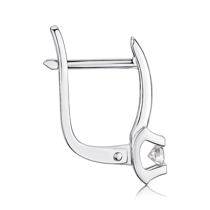 Платиновые серьги с бриллиантом. Артикул 807043/07/1/8602